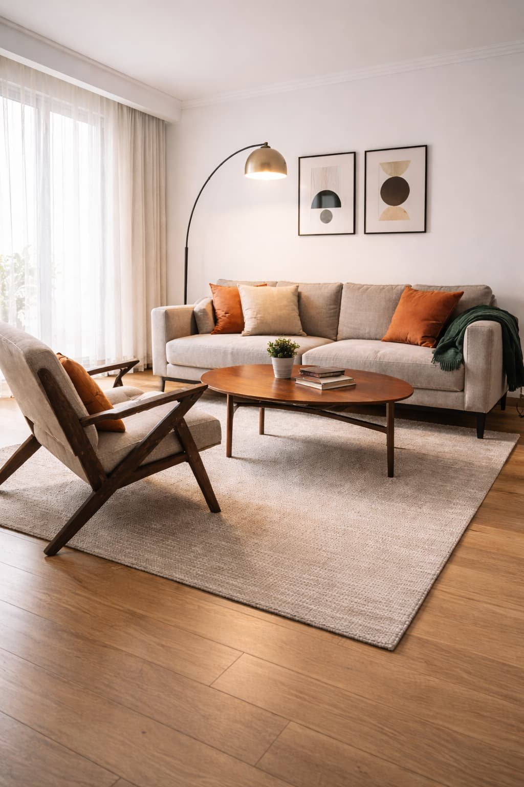salon reformado con living